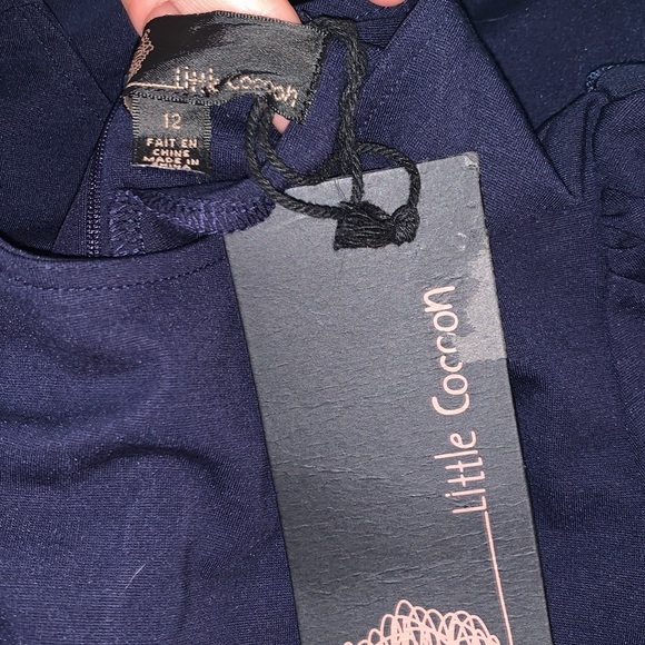 Little Cocoon NWT navy blue tassel modest dress size 12 - Picture 3 of 3